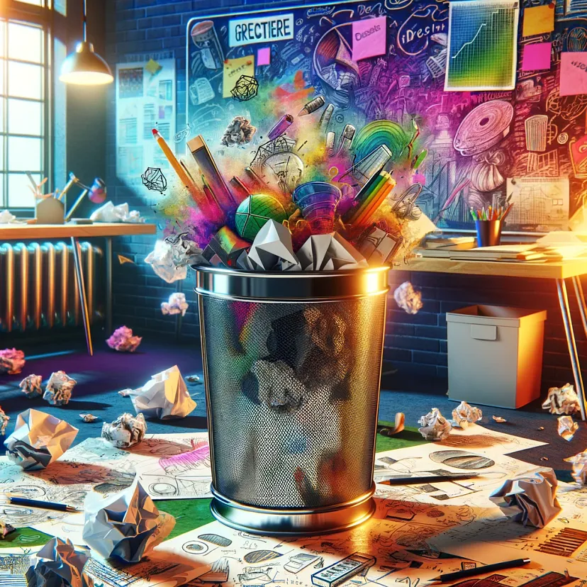 colorful trashcan